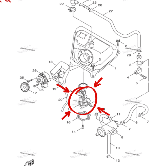 OEM Yamaha Complete Fuel Pump - '09-'15 Zuma 125